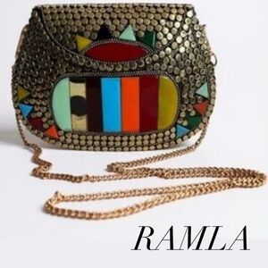 Ramla Boho Mosaic Chain Bag I Beaded Stone Crossbody |Festival Statement Purse